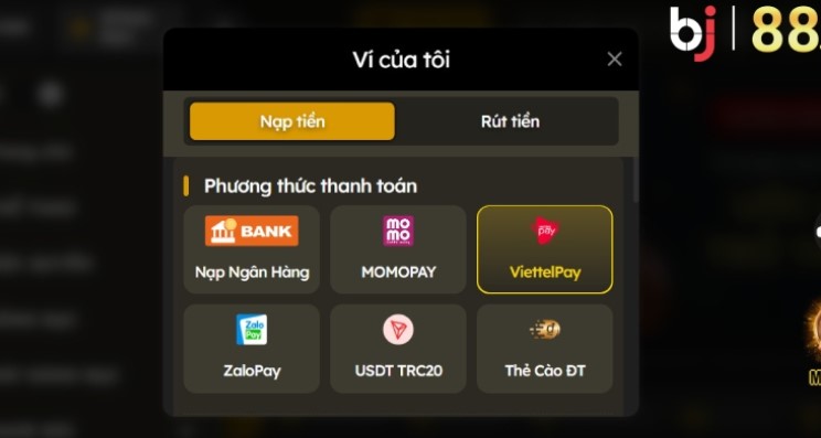 Xác nhận tài khoản đăng nhập và nạp tiền tại BJ88